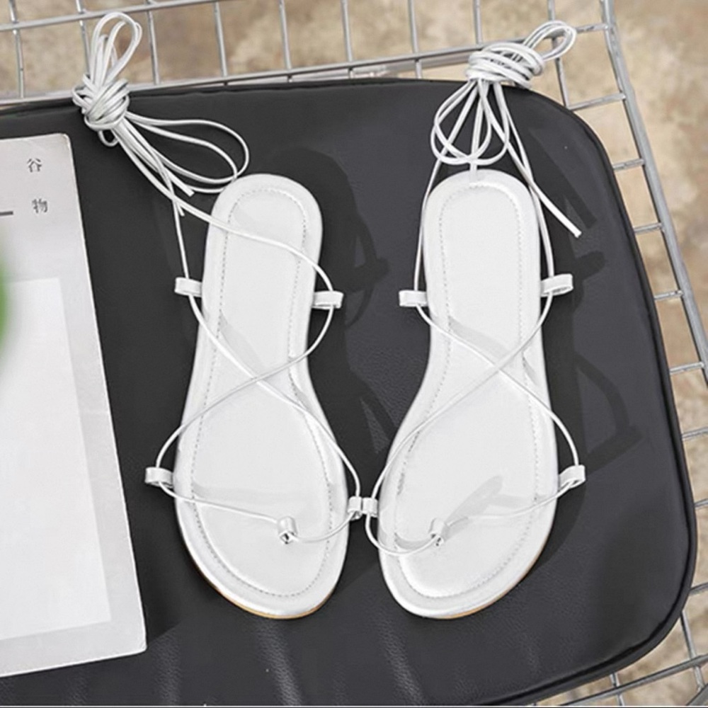 Elegant White Strappy Sandals